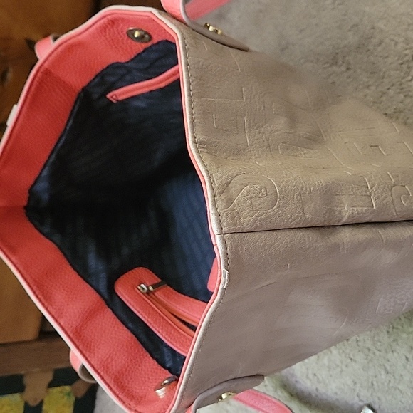 Steve Madden tote. Tan with orange interior. Satchel style. - Picture 3 of 4